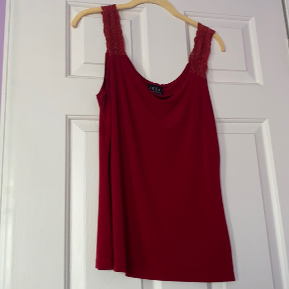 Lace red tank top